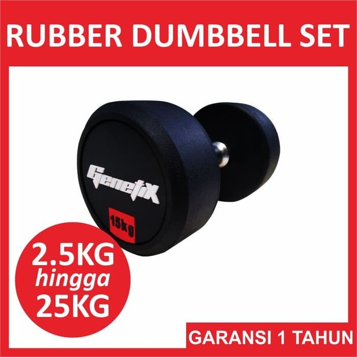 Fit Rubber Gym Dumbbell Set 2.5-25kg ( Pair)