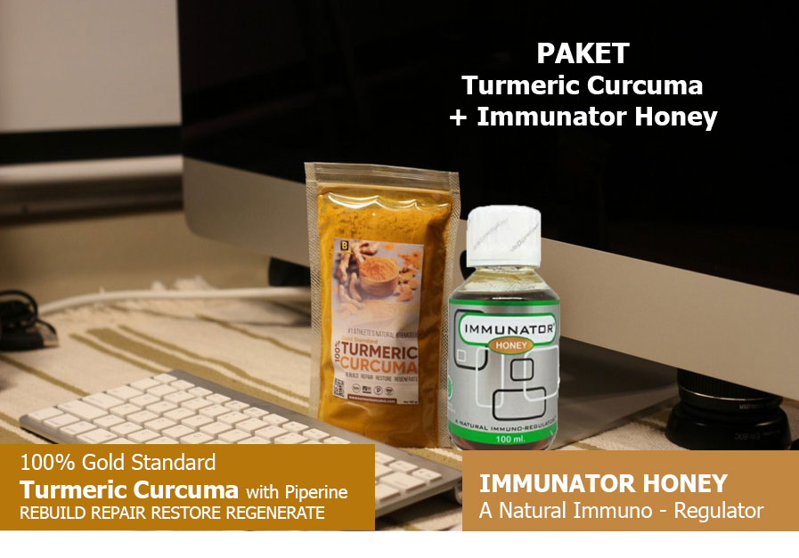 Paket Gold Standard Turmeric Curcuma with Piperine + Immunator Honey